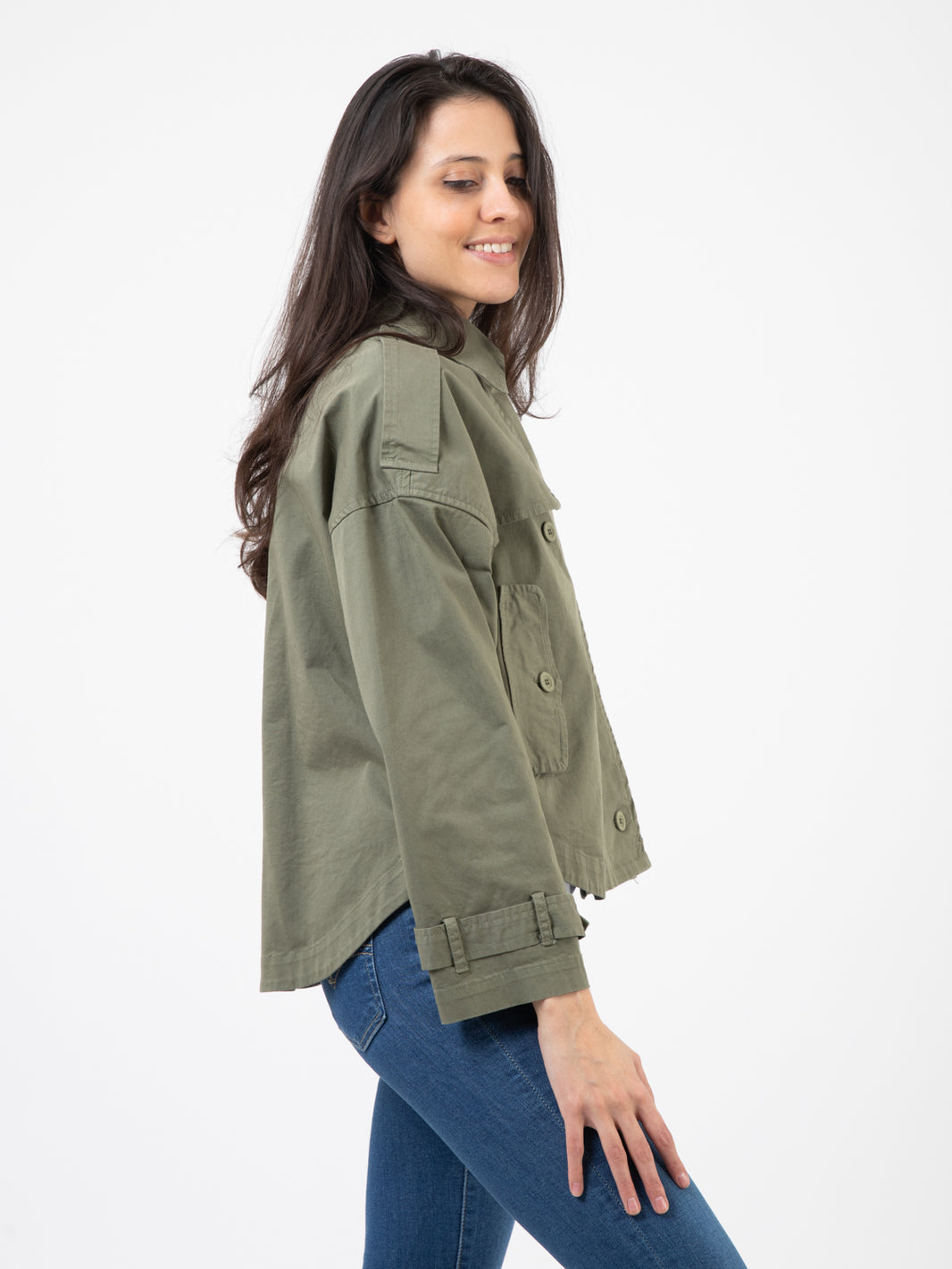 Trench crop verde militare