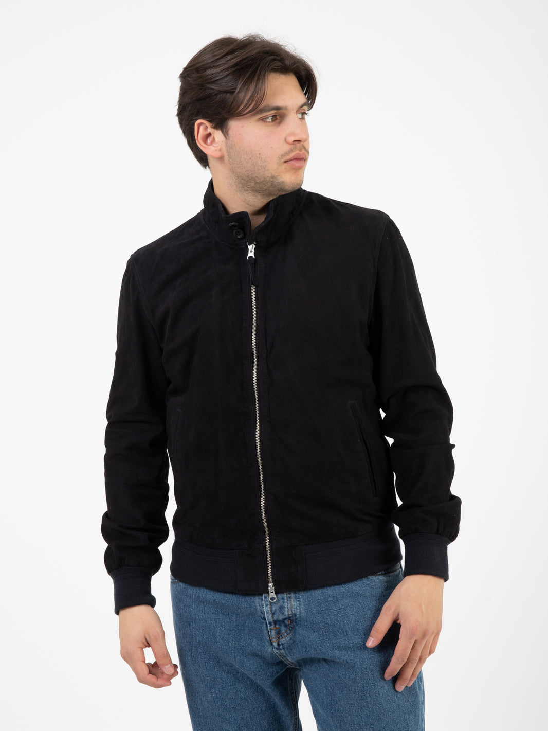 Blue suede jacket