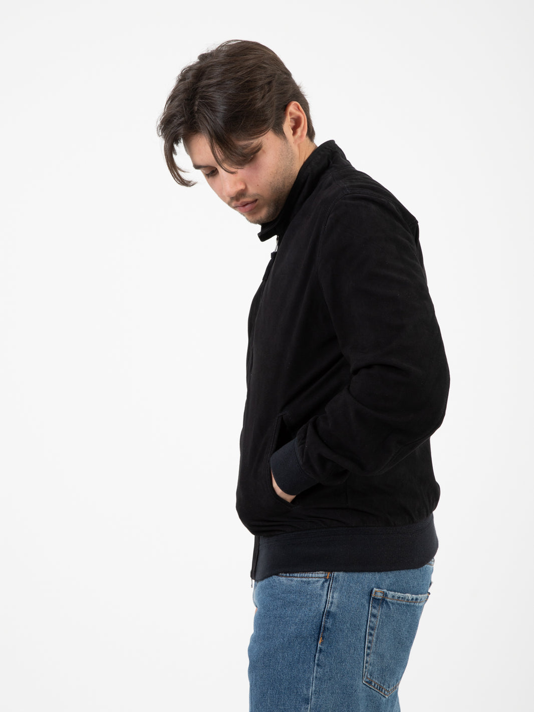 Blue suede jacket