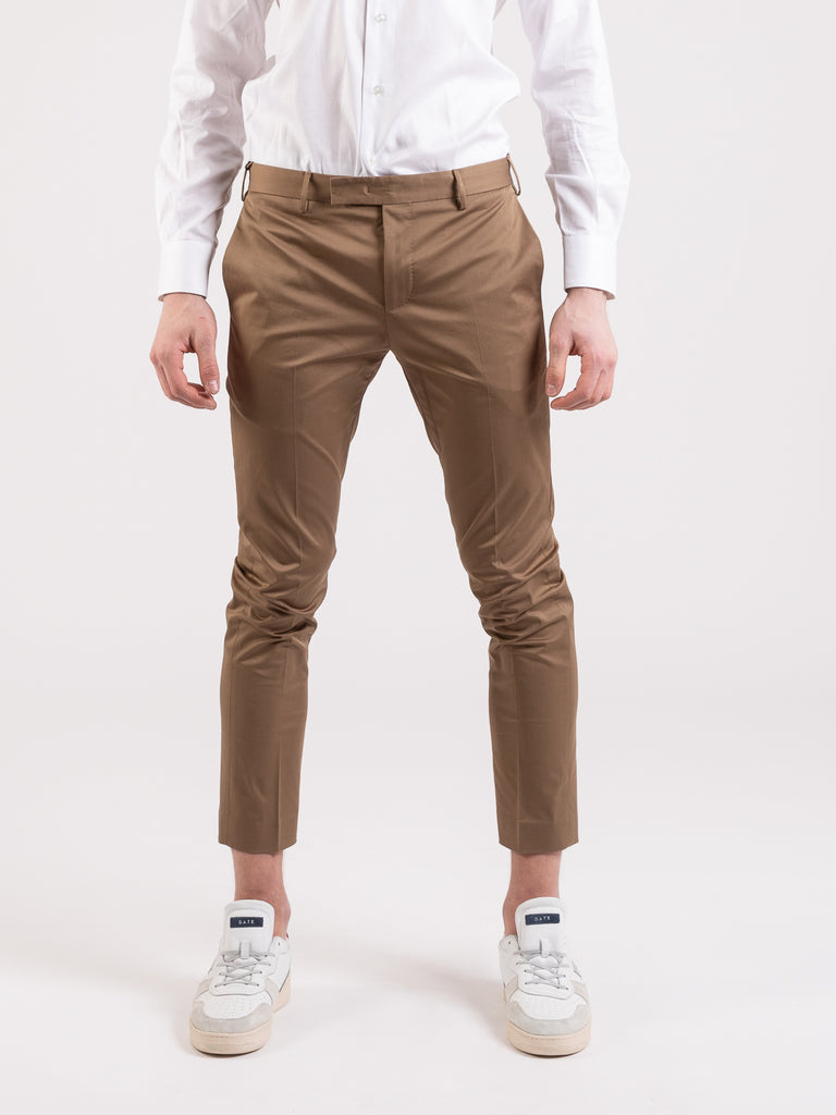 PT TORINO - Pantaloni Edge beige in cotone stretch