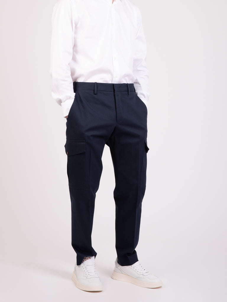 PT TORINO - Pantaloni eleganti cargo blu