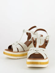 RAHYA GREY - Sandali zeppa Krizia off white