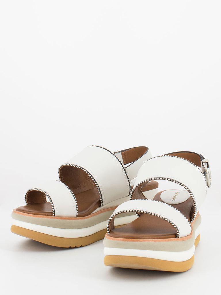 RAHYA GREY - Sandali zeppa Marta off white