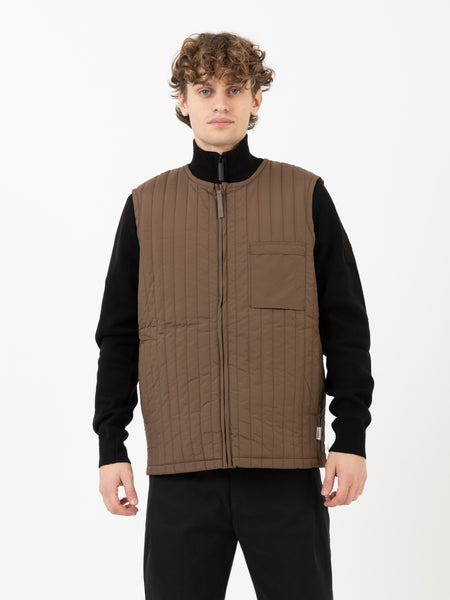 Gilet Liner trapuntato wood