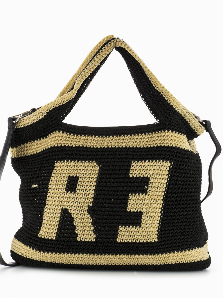 REBELLE - Borsa Crochet L black