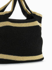 REBELLE - Borsa Crochet L black