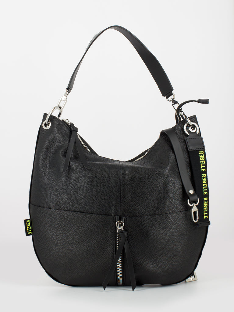 REBELLE - Borsa hobo Maia dollaro nera