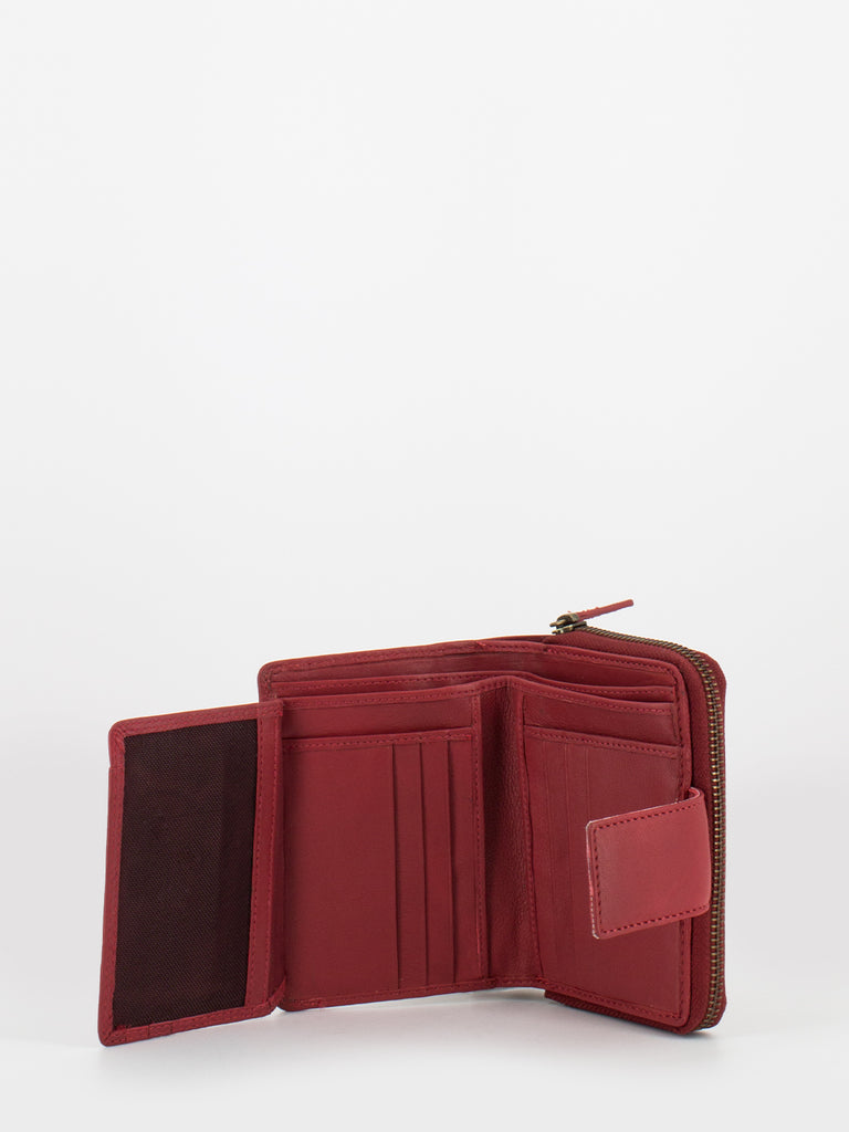 REHARD - Portafoglio rosso con porta monete zip around