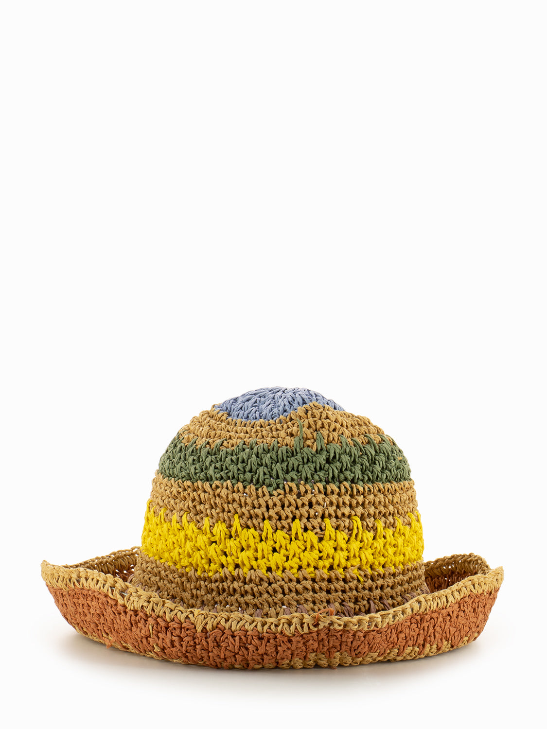 Cappello rigato camel