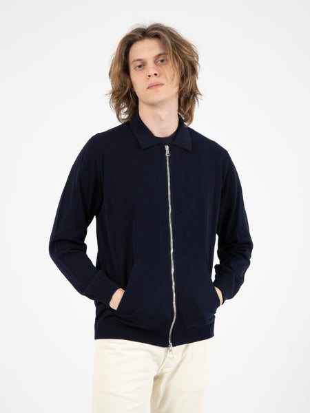 Maglia con zip navy