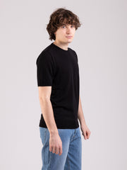 ROBERTO COLLINA - Maglietta in garza di cotone nera