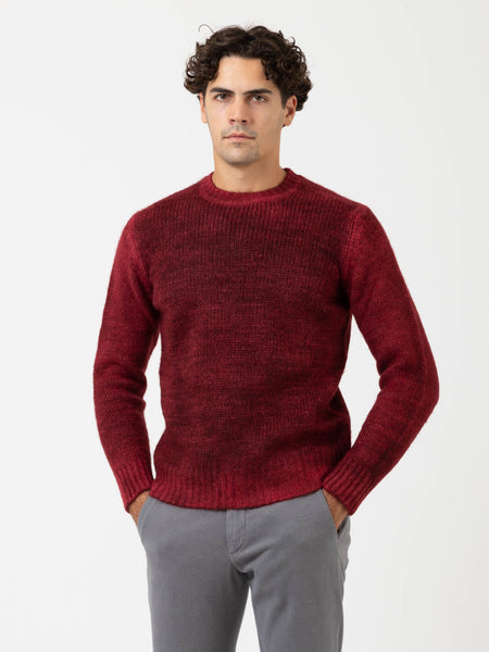 Maglione girocollo aerografo bordeaux