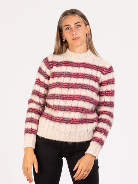 Maglione girocollo beige / rosa