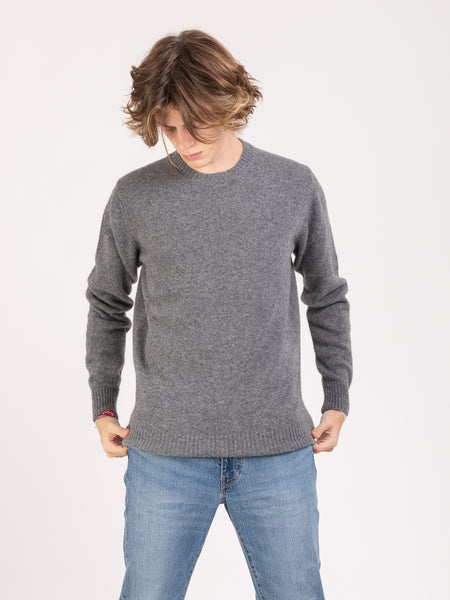 Maglione girocollo grigio lana / cachemire