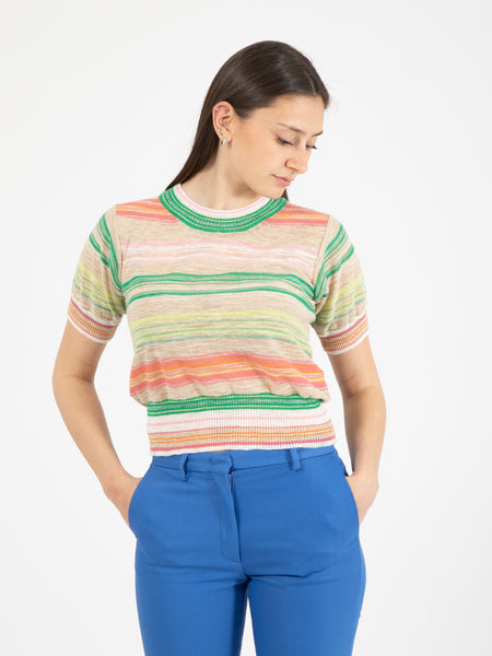 T-shirt Isla a righe multicolor