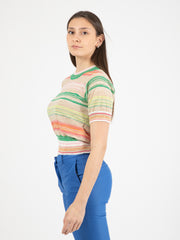 ROBERTO COLLINA - T-shirt Isla a righe multicolor
