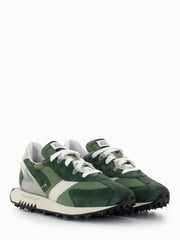 RUN OF - Sneakers M Stripe Three verde / bianco