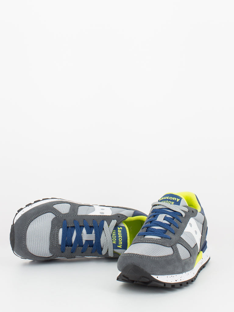 Saucony shadow original grey blue and yellow Clearance
