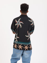 SCOTCH & SODA - Camicia hawaiiana nera con stelle marine
