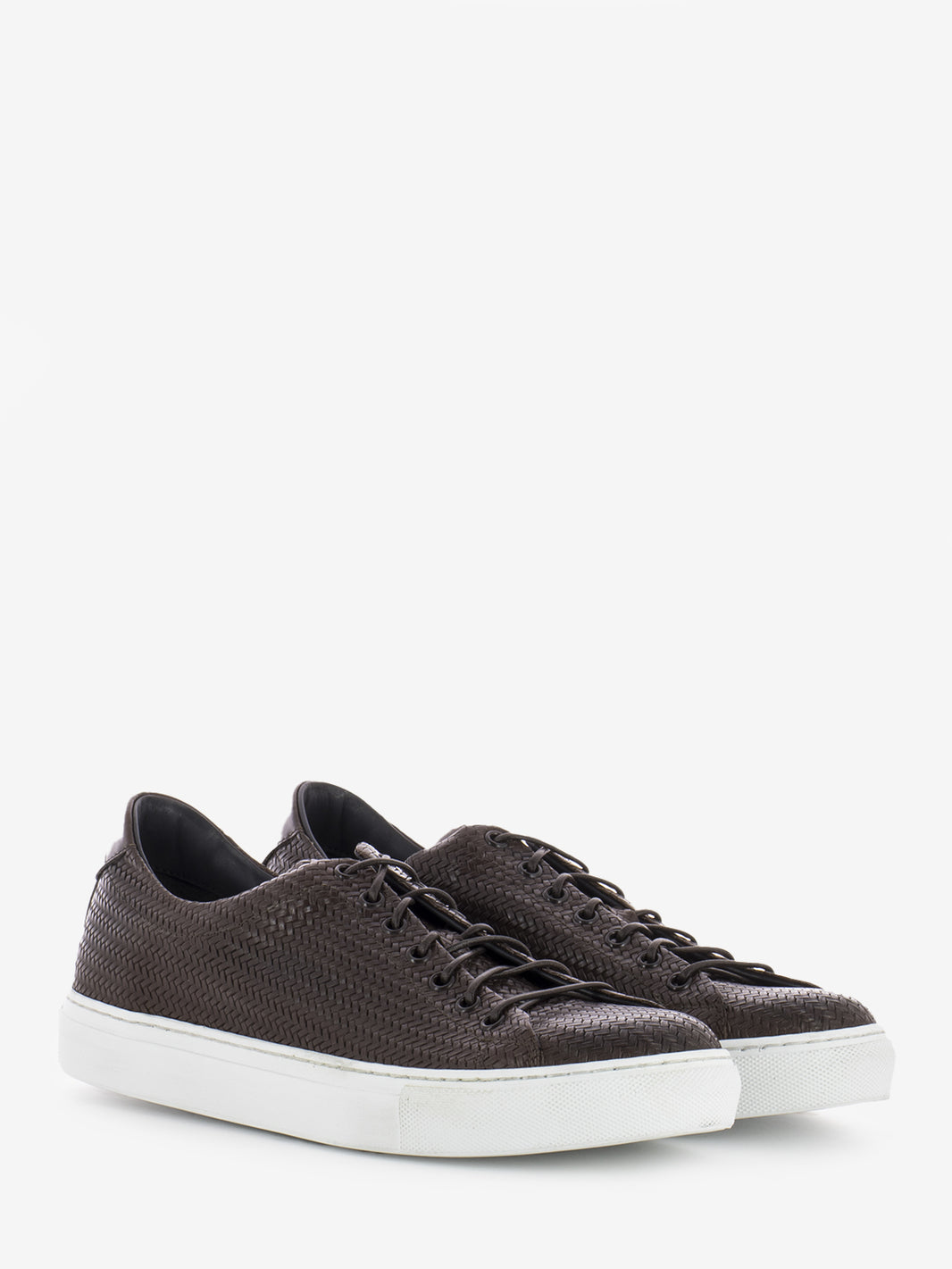 Sneakers intrecciate testa di moro