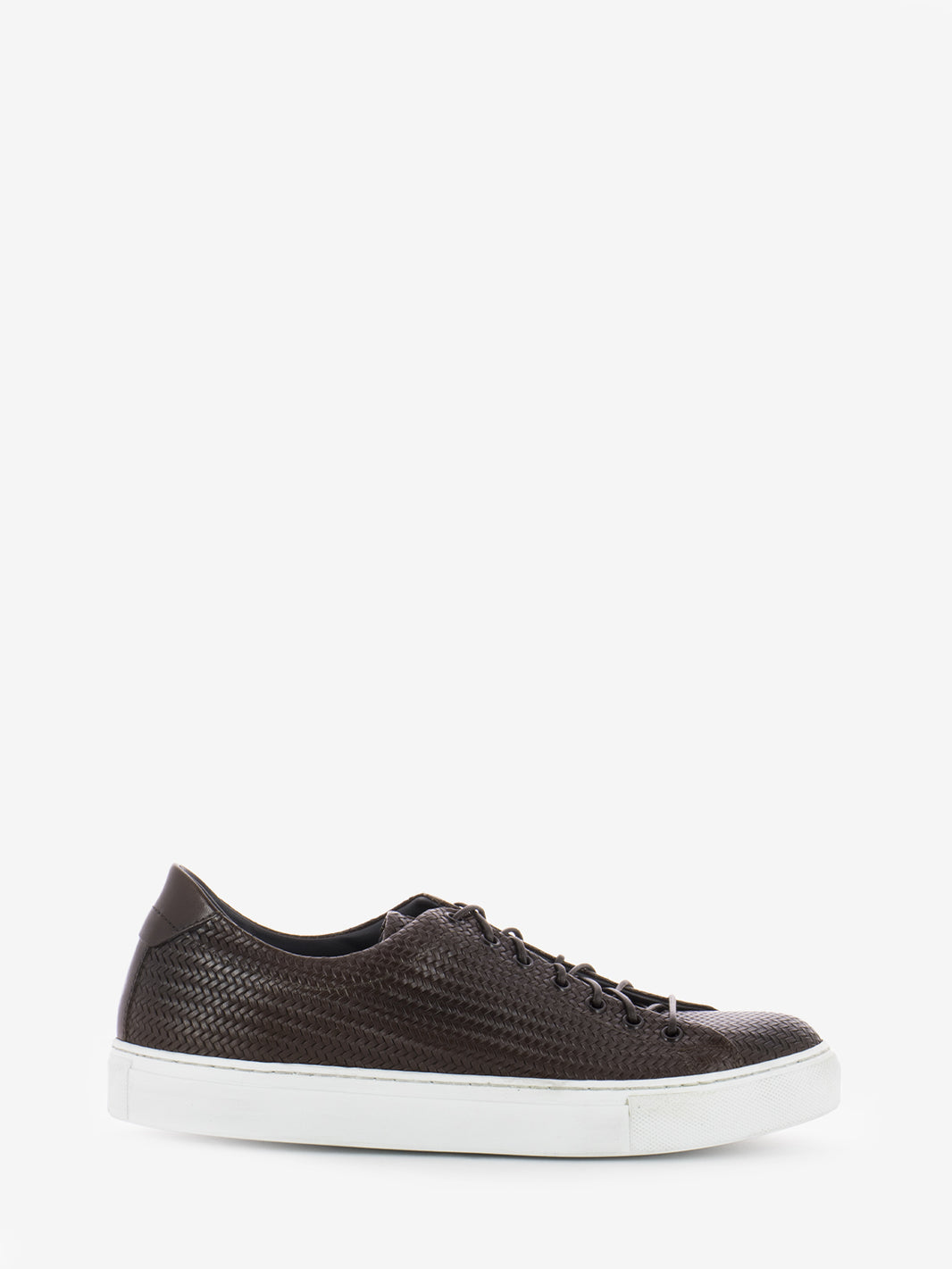 Sneakers intrecciate testa di moro