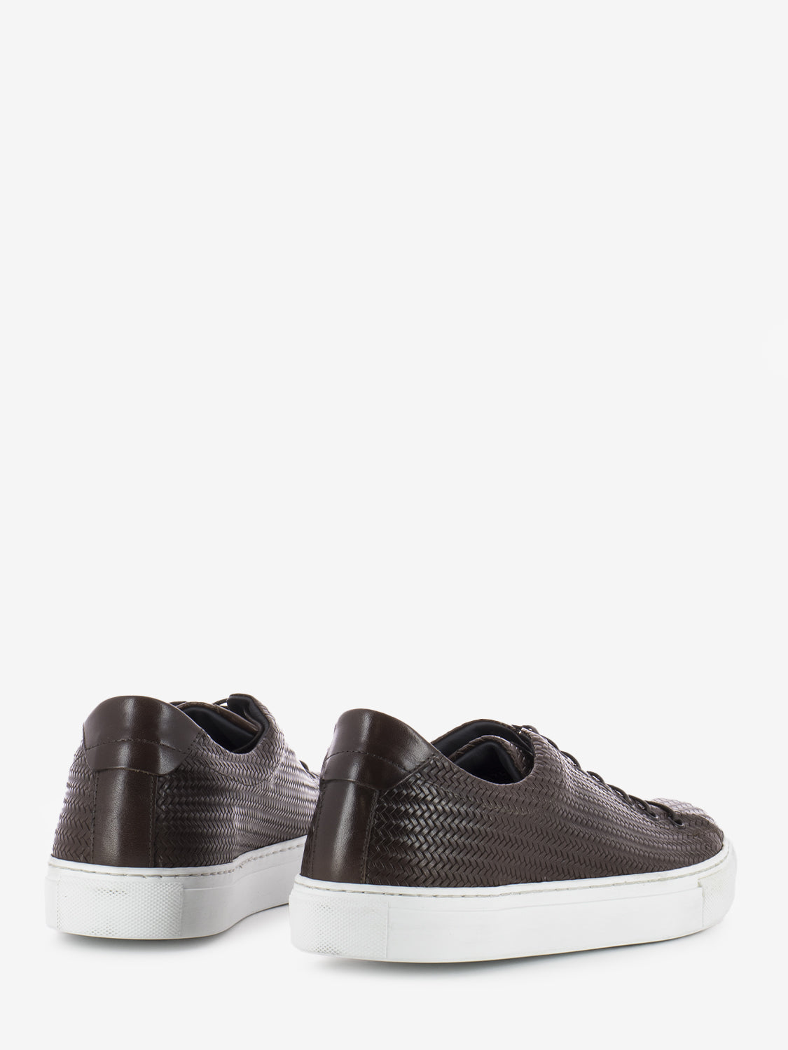 Sneakers intrecciate testa di moro