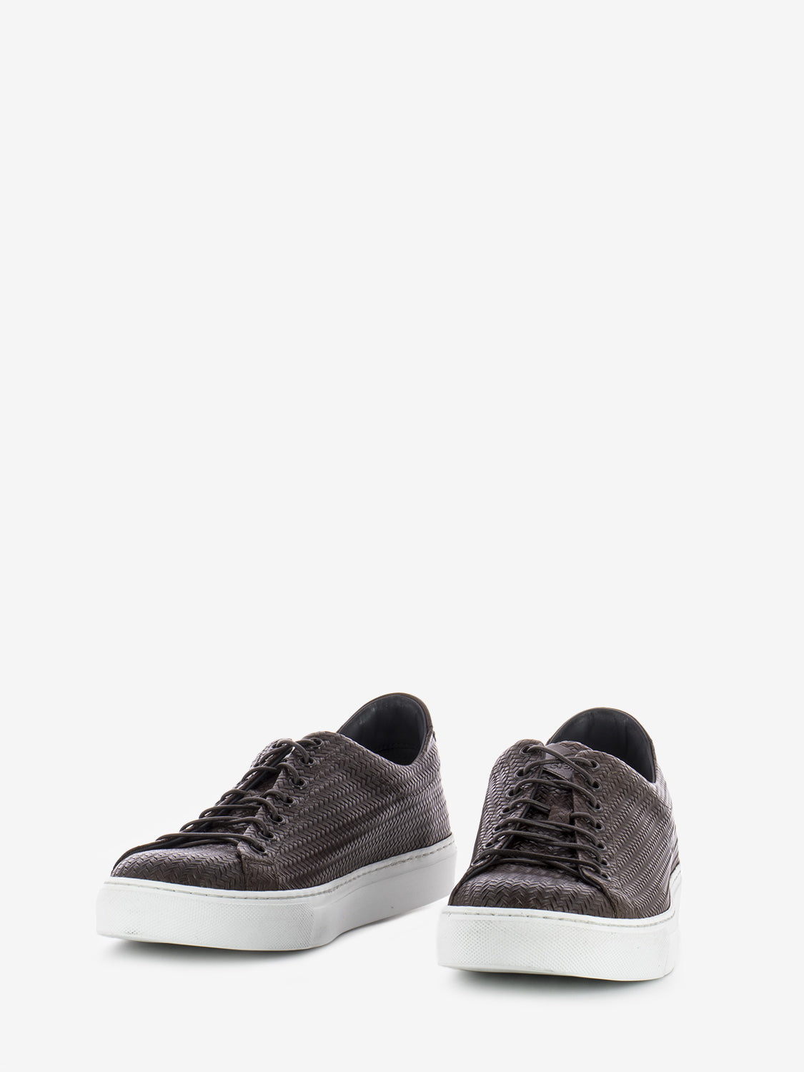 Sneakers intrecciate testa di moro
