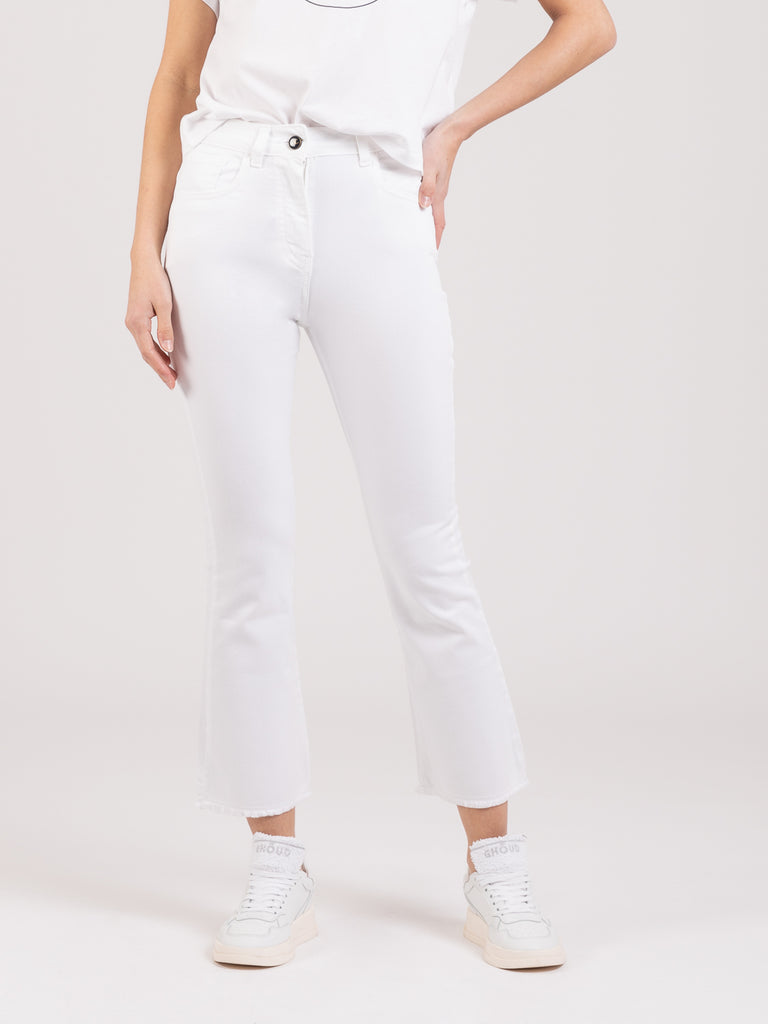 SEMICOUTURE - Jeans a trombetta denim bianco