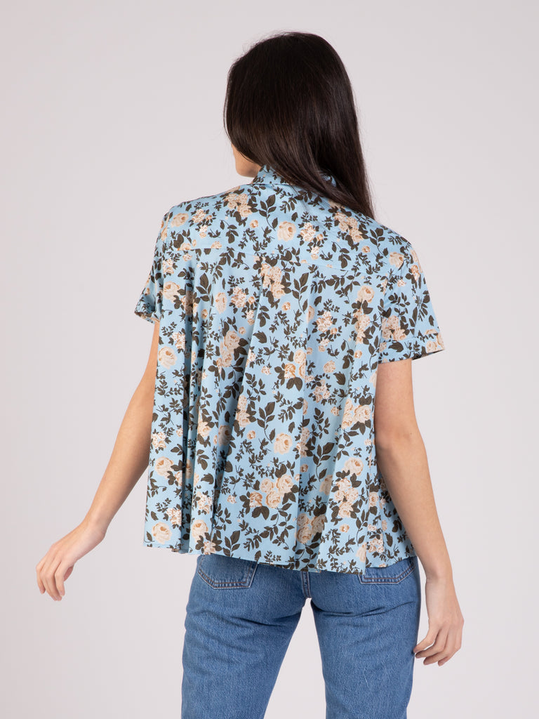 SEMICOUTURE - Camicia azzurra con fiori