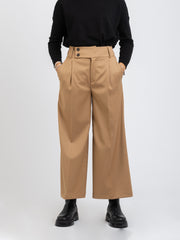 SEMICOUTURE - Pantaloni ampi etna con fascia e pieghe