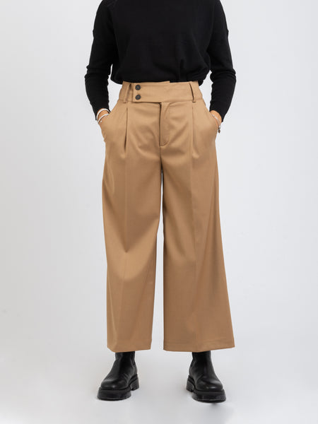 Pantaloni ampi etna con fascia e pieghe