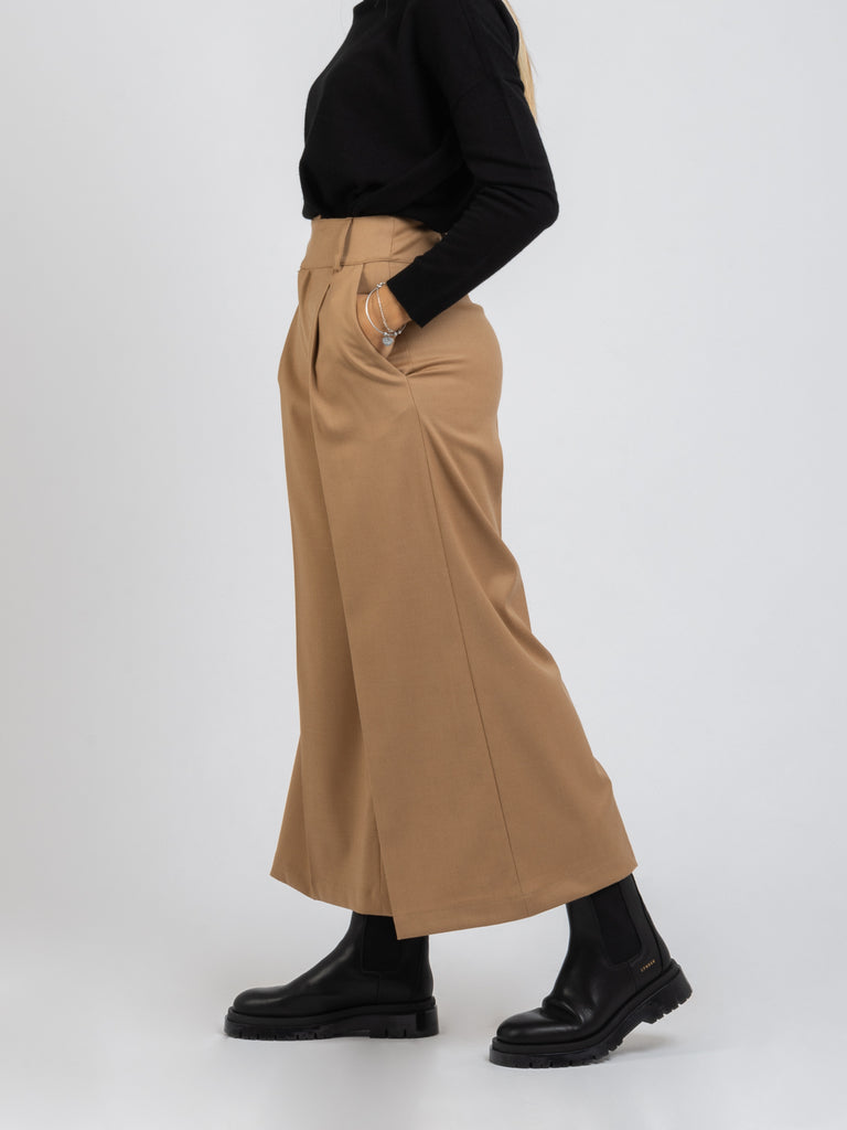 SEMICOUTURE - Pantaloni ampi etna con fascia e pieghe