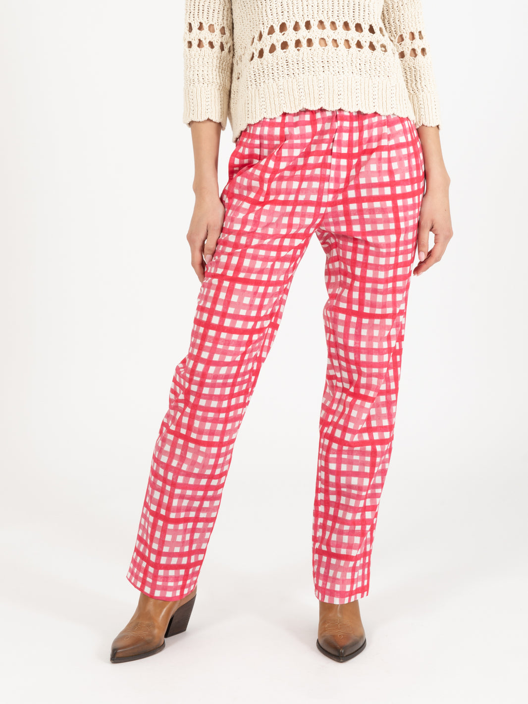 Lucie Check Berry Pants