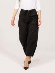 SEMICOUTURE - Pantaloni Ophelie neri con coulisse