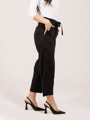 SEMICOUTURE - Pantaloni Ophelie neri con coulisse