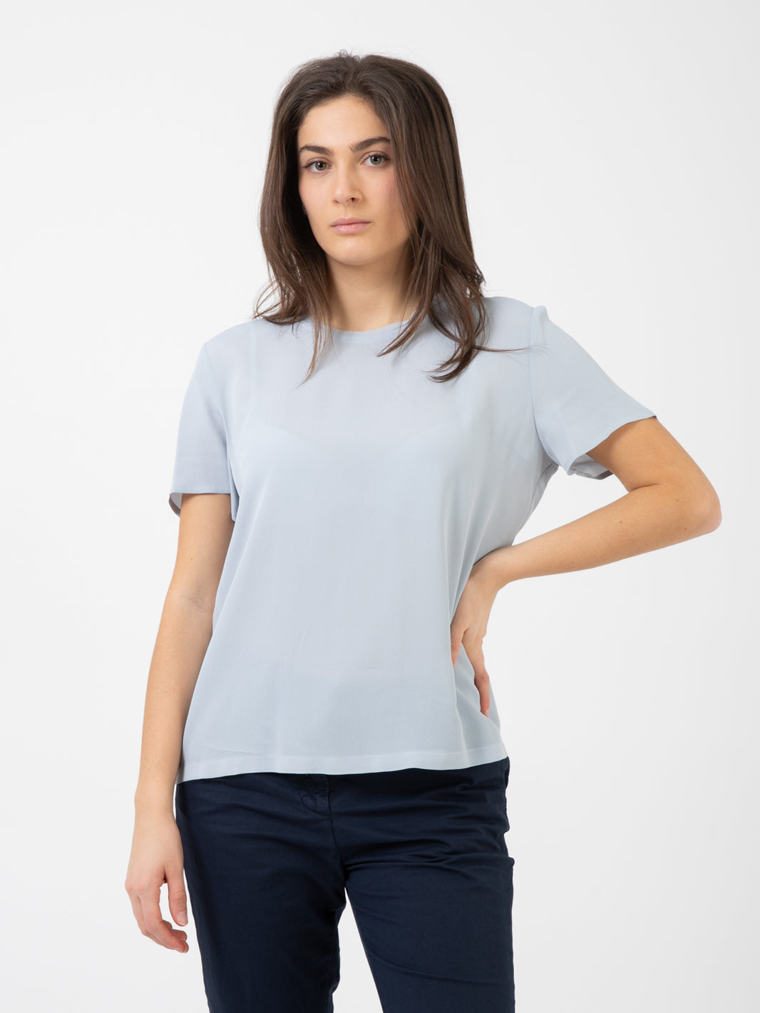 T-shirt scollo rotondo polvere