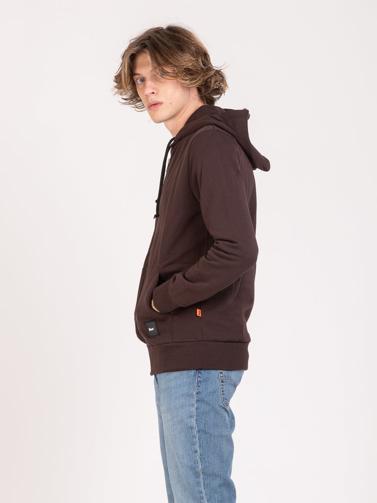 SHOESHINE - Felpa hoodie con zip Zane coffee