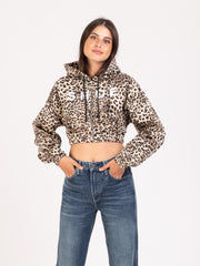 SHOESHINE - Felpa hoodie Zulema leopard caramel