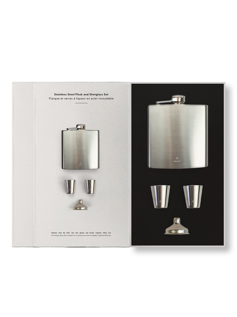 SOCIETY PARIS - Cocktail Set Stainless Steel Flask and Shot
