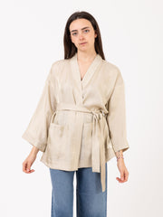 SOLO TRE - Blazer kimono corda con fusciacca