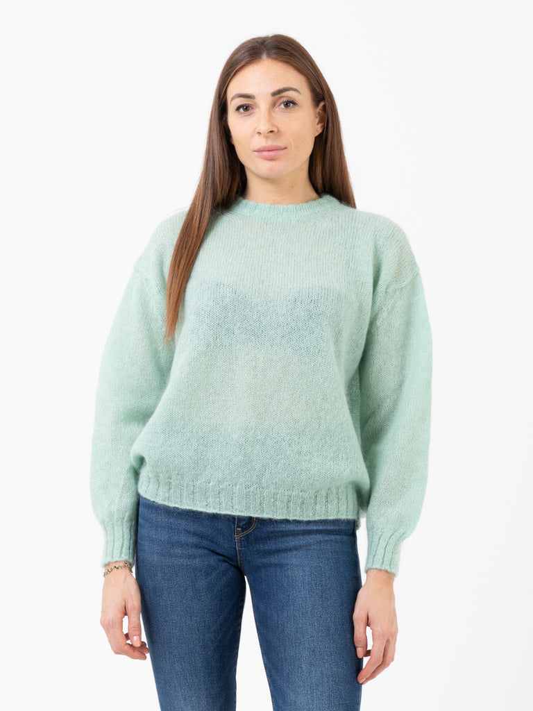 SOLO TRE - Maglione girocollo menta effetto peloso