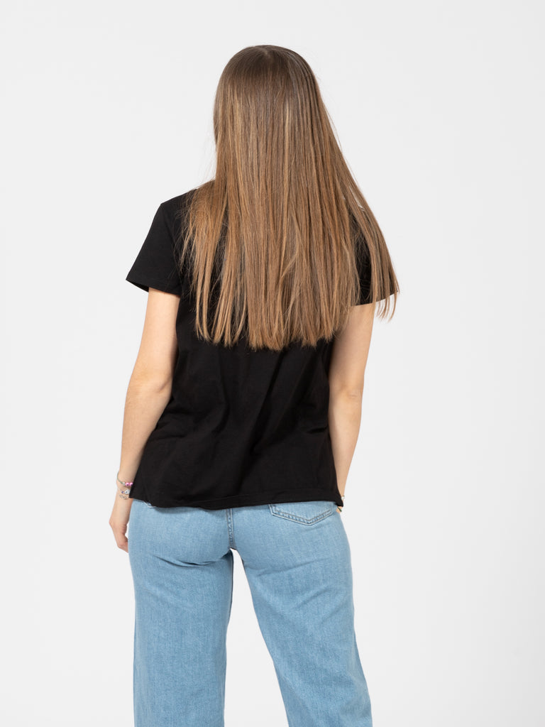SOLOTRE - T-shirt basic girocollo nera