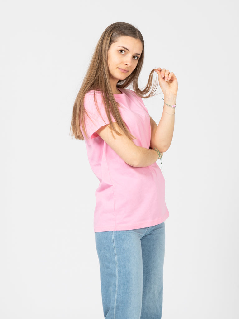 SOLO TRE - T-shirt basic girocollo rosa baby