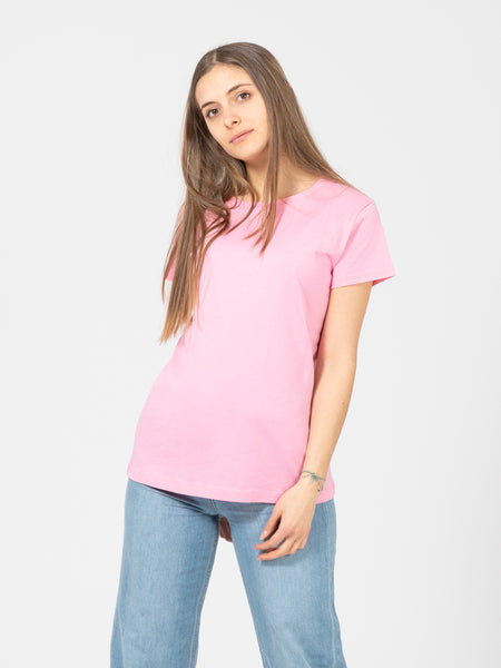 T-shirt basic girocollo rosa baby
