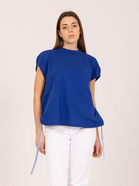 T-shirt blu marino con coulisse