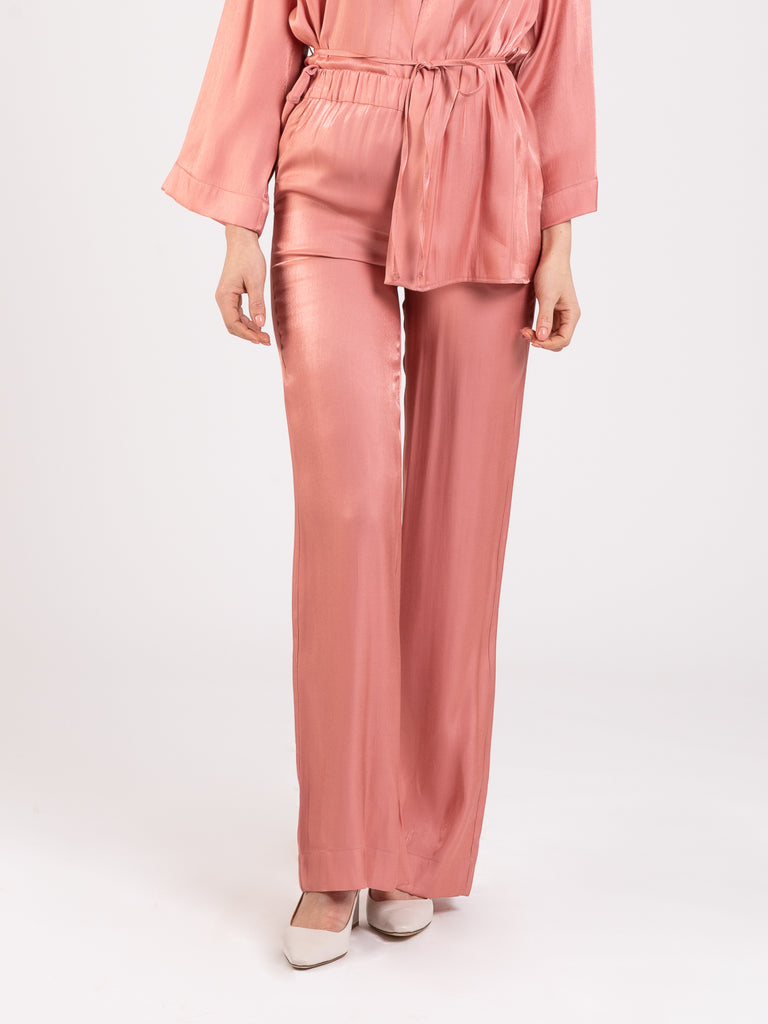 SOLOTRE - Pantaloni shine leggeri rosa