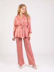 SOLOTRE - Pantaloni shine leggeri rosa