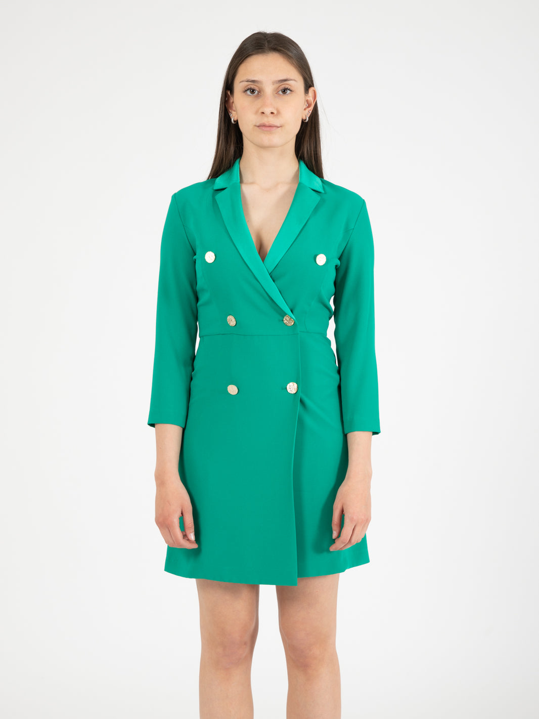 Abito redingotte doppiopetto verde