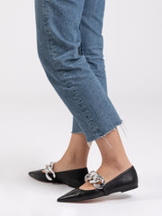 STIMM - Ballerine nere con catena sul dorso