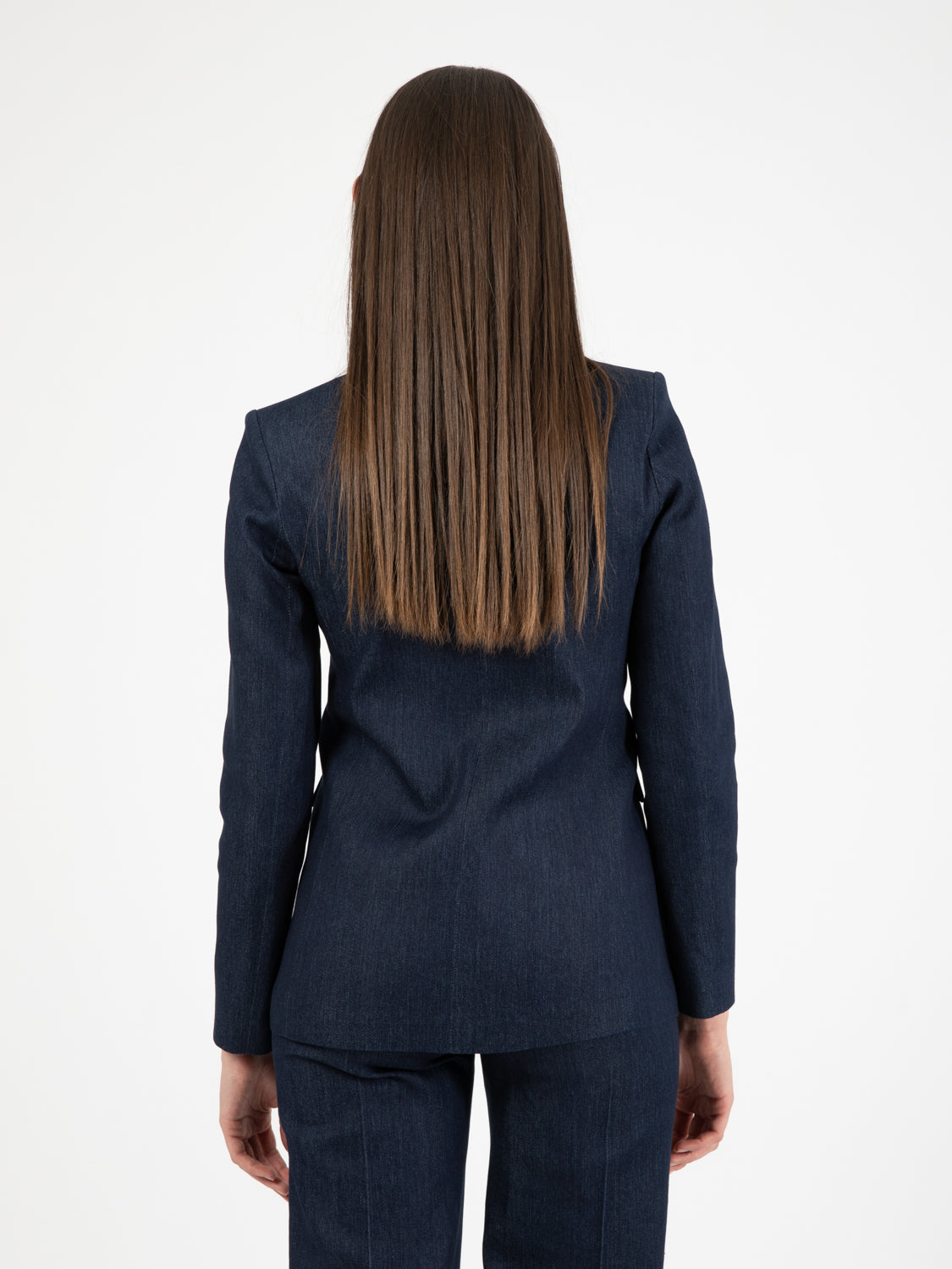 Blazer denim doppiopetto blu